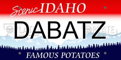 DABATZ Idaho License Plate