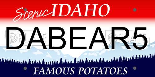 DABEAR5 Idaho License Plate