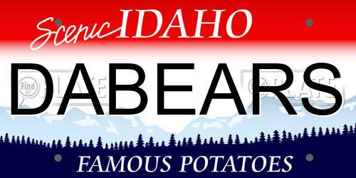 DABEARS Idaho License Plate