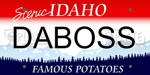 DABOSS Idaho License Plate