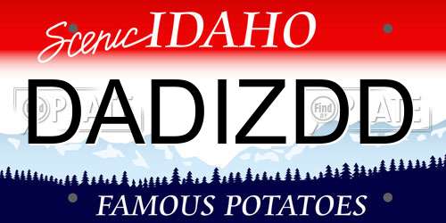 DADIZDD Idaho License Plate