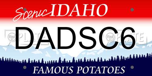 DADSC6 Idaho License Plate