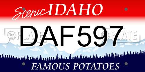 DAF597 Idaho License Plate