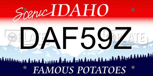 DAF59Z Idaho License Plate