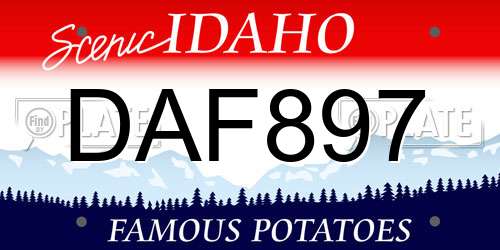 DAF897 Idaho License Plate