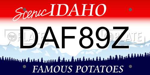 DAF89Z Idaho License Plate