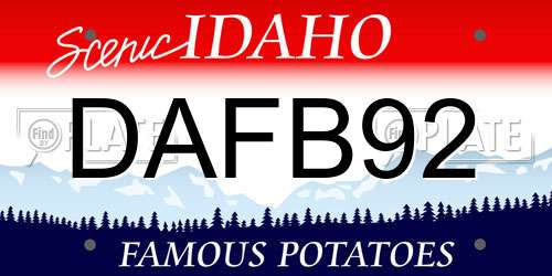 DAFB92 Idaho License Plate