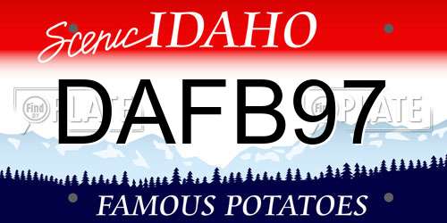 DAFB97 Idaho License Plate