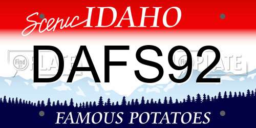 DAFS92 Idaho License Plate