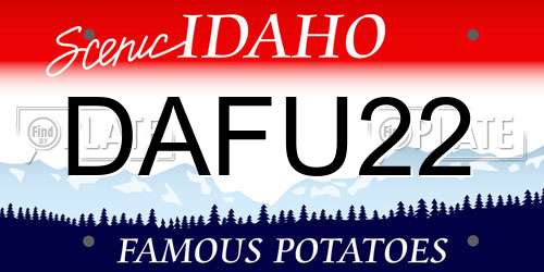 DAFU22 Idaho License Plate