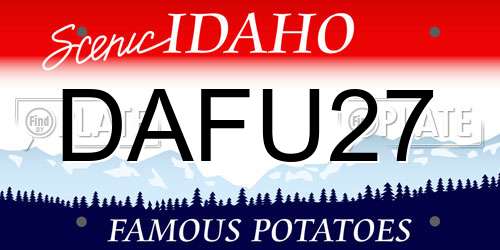 DAFU27 Idaho License Plate