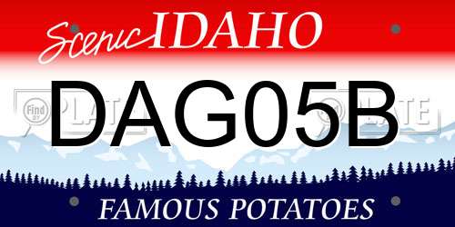 DAG05B Idaho License Plate