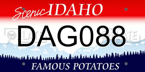 DAG088 Idaho License Plate