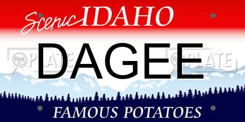 DAGEE Idaho License Plate