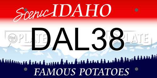 DAL38 Idaho License Plate