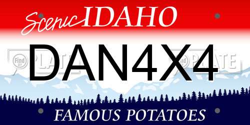 DAN4X4 Idaho License Plate