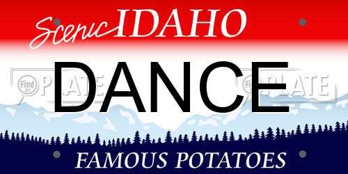 DANCE Idaho License Plate