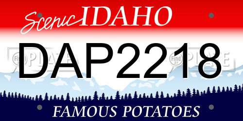 DAP2218 Idaho License Plate