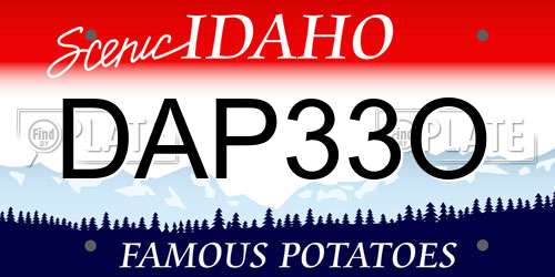 DAP33O Idaho License Plate