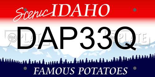 DAP33Q Idaho License Plate