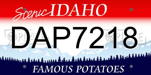 DAP7218 Idaho License Plate