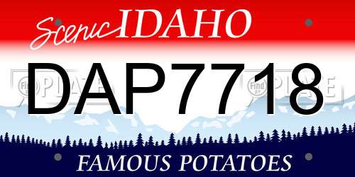 DAP7718 Idaho License Plate