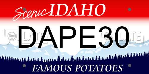 DAPE30 Idaho License Plate