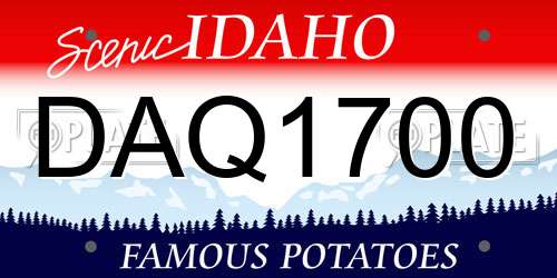 DAQ1700 Idaho License Plate