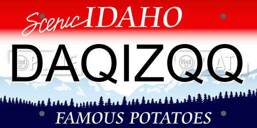 DAQIZQQ Idaho License Plate