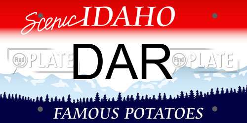 DAR Idaho License Plate