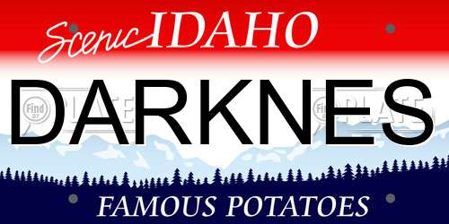DARKNES Idaho License Plate