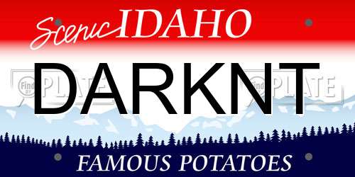 DARKNT Idaho License Plate