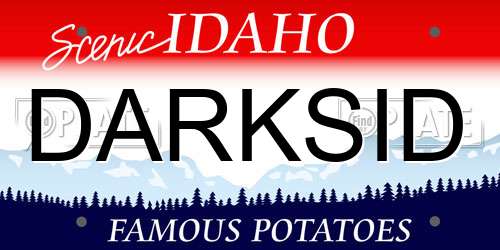 DARKSID Idaho License Plate