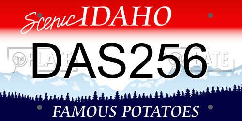 DAS256 Idaho License Plate