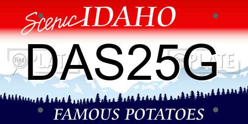 DAS25G Idaho License Plate