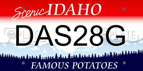 DAS28G Idaho License Plate