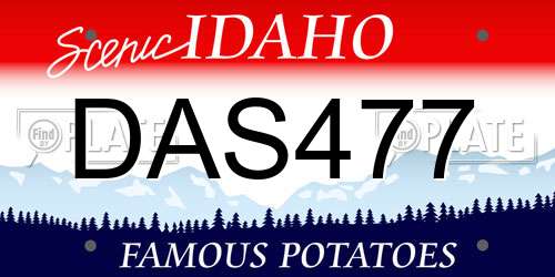 DAS477 Idaho License Plate