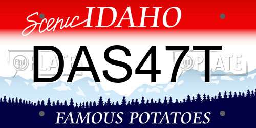 DAS47T Idaho License Plate
