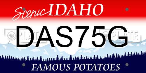 DAS75G Idaho License Plate