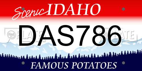 DAS786 Idaho License Plate