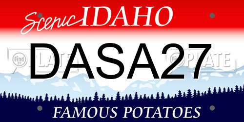 DASA27 Idaho License Plate