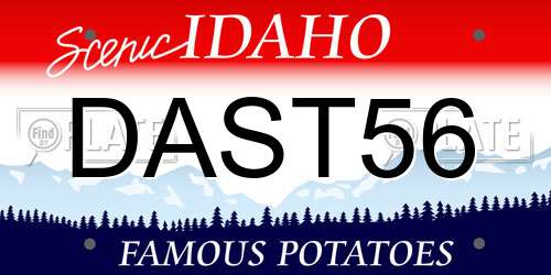 DAST56 Idaho License Plate