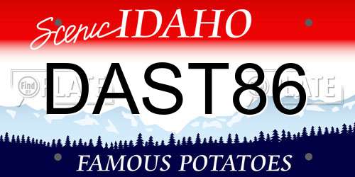 DAST86 Idaho License Plate