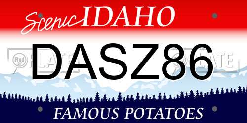 DASZ86 Idaho License Plate