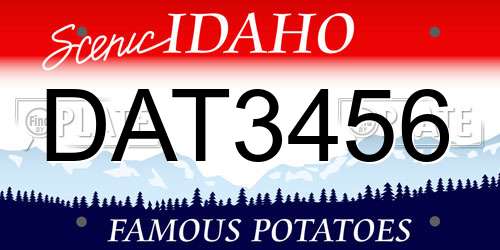 DAT3456 Idaho License Plate