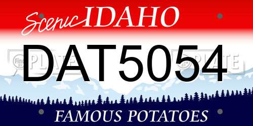 DAT5054 Idaho License Plate