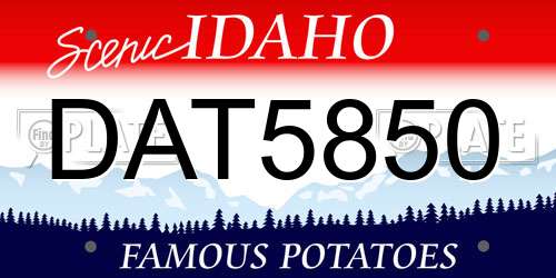 DAT5850 Idaho License Plate