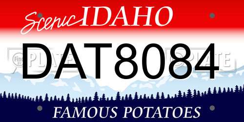 DAT8084 Idaho License Plate