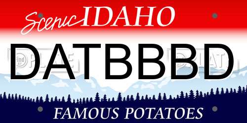 DATBBBD Idaho License Plate