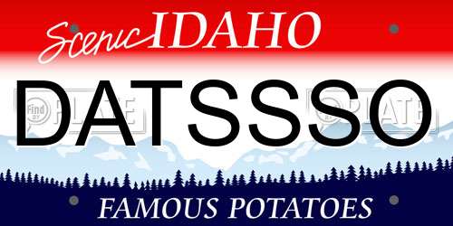 DATSSSO Idaho License Plate